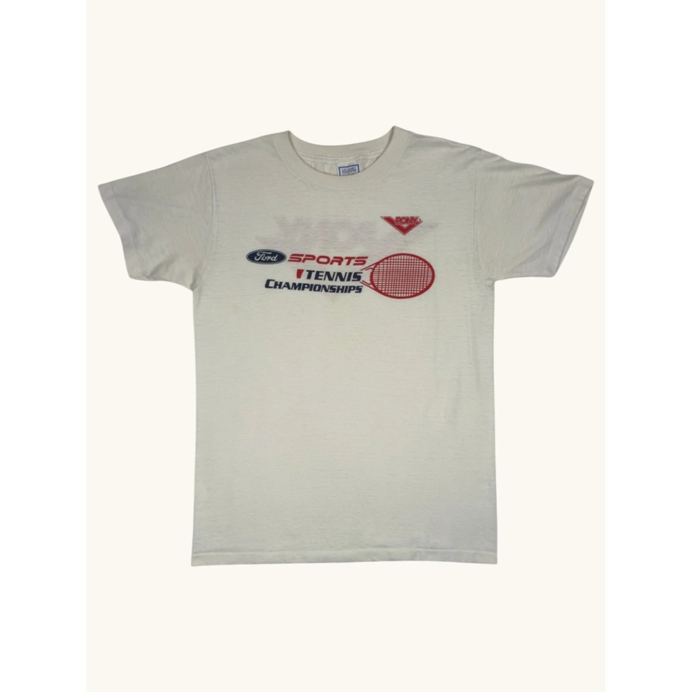 Vintage Pony Ford Sports Tennis Championships T Shirt White Large Made in USA